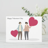 Carte Couple lesbienne Romantique Valentines Jour mignon (Debout devant)