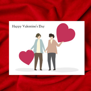 Carte Couple Lesbienne Saint-Valentin Romantique Personn