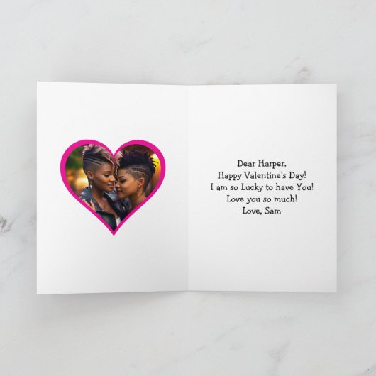 Carte Couple LGBT Anime Saint-Valentin Personnalisé (Intérieur)