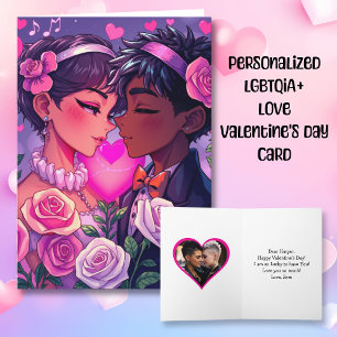 Carte Couple LGBT Anime Saint-Valentin Personnalisé