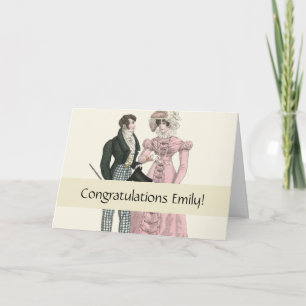 Carte Couple Mariage Antique 1823 Homme Femme Mode