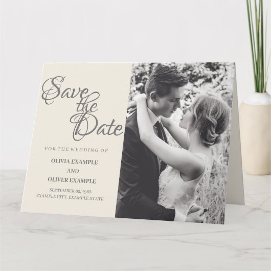 Carte Couple mariage en monochrome (Devant)