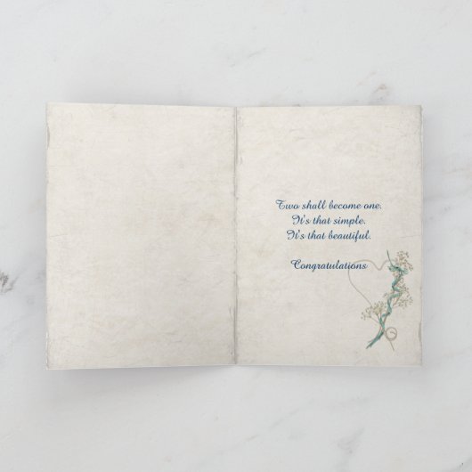 Carte couple mariage mignon sur la plage (Intérieur)