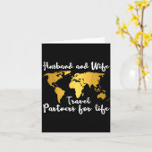 Carte Couple Matching Husband And Wife Travel Partners F (Fleur jaune)