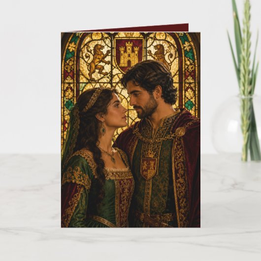 Carte couple médiéval anniversaire valentin (Devant)