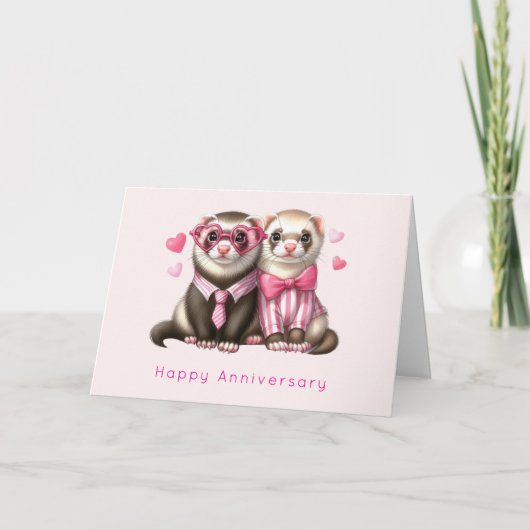 Carte Couple mignon en amour Anniversaire (Devant)