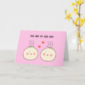 Carte Couple mignon et affectueux de bao buns chinois je (Fleur jaune)