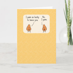 Carte Couple mignon et amusant d'ignames joyeux annivers