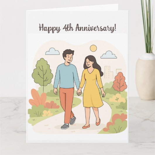 Carte Couple Modifiable Joyeux Anniversaire (Devant)
