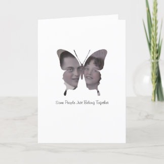 Carte Couple papillon Photo personnalisée Anniversaire A