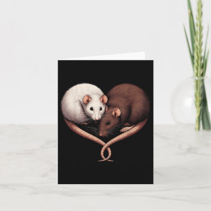 Carte Couple Petit Rodent Pet Joyeux Coeur Amour Cute Ra