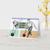 Carte Couple qui joue aux boules ensemble Drôle de quill (Fleur jaune)