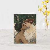 Carte Couple qui s'embrasse (Fleur jaune)