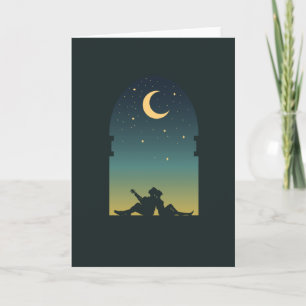 Carte Couple romantique sous la lune