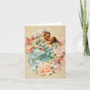 Carte Couple Romantique Vintage,Félicitations de Mariage