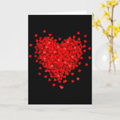 Carte Couple Saint-Valentin Rouge Cœur d'Amour  (Fleur jaune)