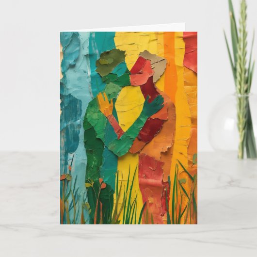 Carte Couple s'embrassant en forêt (Devant)