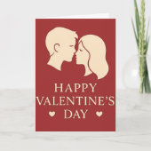 Carte Couple Silhouette Happy Valentines Romantic (Devant)