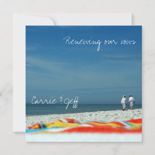 Carte Couple sur la plage de sable (Devant)