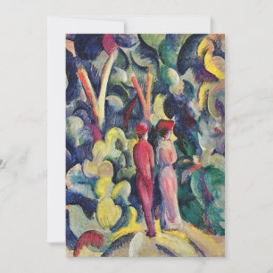 Carte Couple sur le chemin forestier par August Macke