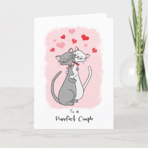 Carte Couple Valentines Gay Purrfect Cute Cats Card