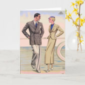 Carte Couple vintage en croisière (Fleur jaune)