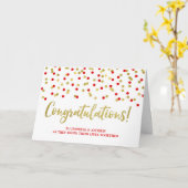 Carte Couple Wedding Congratulations Gold Red (Fleur jaune)