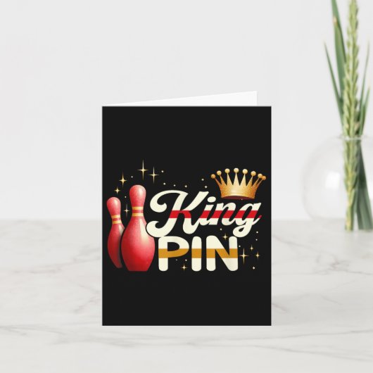 Carte Couples Bowler League Bowler King Pin porter Cro (Devant)