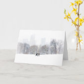 Carte Couples dans le pré de moutons, Central Park (Fleur jaune)