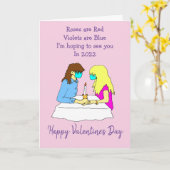 Carte Couples en confinement - Dessin humoristique de la (Fleur jaune)