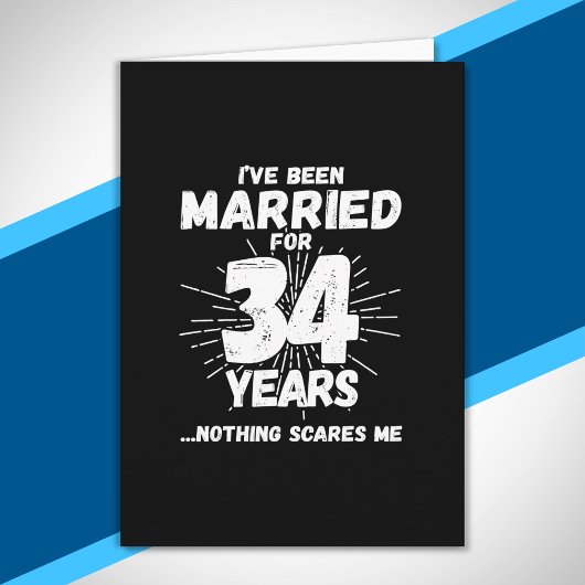 Carte Couples Mariés 34 Ans Drôle 34e Anniversaire