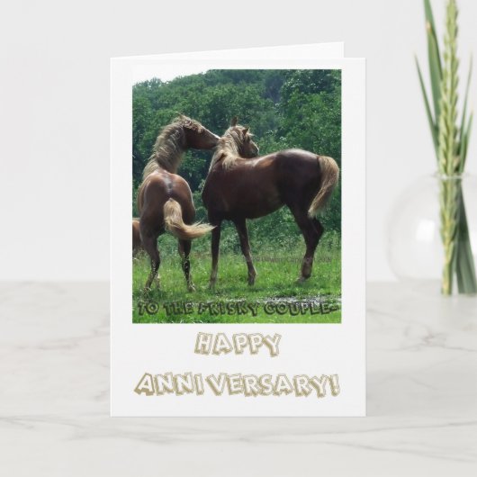 Carte Couples vifs d'anniversaire de chevaux (Devant)