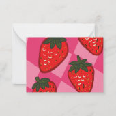 Carte Coupon À damiers fraise rose personnalisée (Dos)