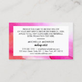 Carte Coupon à rabais en Aquarelle rose gras (Dos)