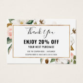 Carte Coupon blanc Blush Magnolia Floral (Devant)