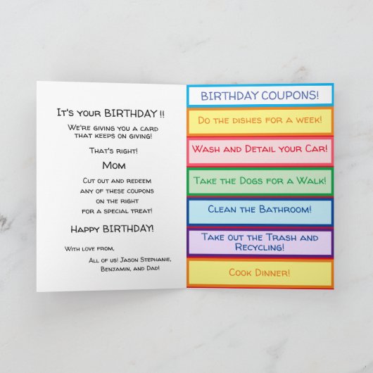 Carte Coupon de Cute (Intérieur)