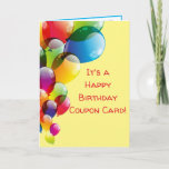 Carte Coupon de Cute<br><div class="desc">Give your mama the venft that keeps on giving with this fun Cute Mama's Birthday Coupon Card ! Personnalize your message and list of toxits you want to give! Colorful et unique ! Exclusif Up On the Mountain !</div>