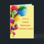 Carte Coupon de Cute<br><div class="desc">Give your mama the venft that keeps on giving with this fun Cute Mama's Birthday Coupon Card ! Personnalize your message and list of toxits you want to give! Colorful et unique ! Exclusif Up On the Mountain !</div>