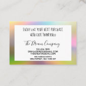 Carte Coupon de remise de changement de couleur (Dos)