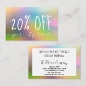 Carte Coupon de remise de changement de couleur (Devant / Derrière)