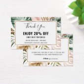 Carte Coupon Feuille Tropical d'été (Bureau)