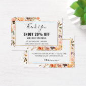 Carte Coupon Gold Floral de Terracotta Automne (Bureau)