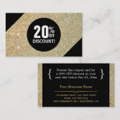 Carte Coupon Gold Parties scintillant Black Mode (Devant / Derrière)