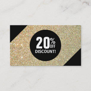 Carte Coupon Gold Parties scintillant Black Mode