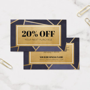 Carte Coupon Marine Blue Gold