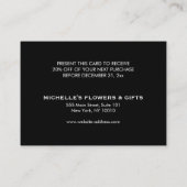 Carte Coupon Noir Blanc Motif Noir Rétro (Dos)