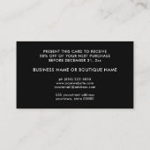 Carte Coupon Noir Parties scintillant Argent Fille (Dos)