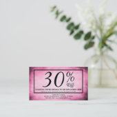carte coupon parchemin rose (Debout devant)