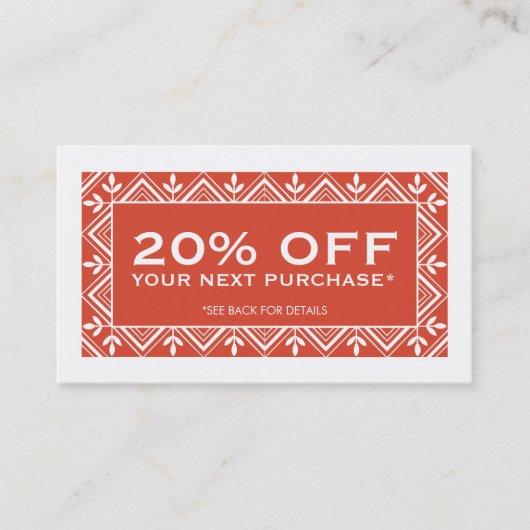 Carte Coupon Rouge Festif (Devant)