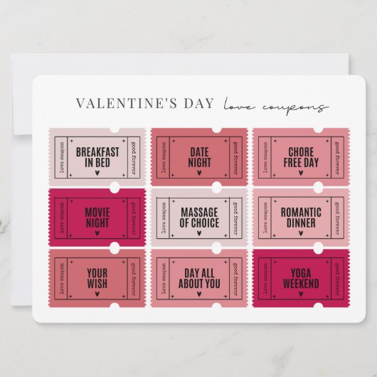 Carte Coupons d'Amour Saint Valentin (Devant)